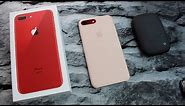 Product Red iPhone 8 Plus & Pink Sands Apple Silicon Case