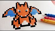 Handmade Pixel Art - How To Draw Charizard #pixelart