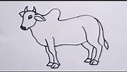 How to draw a Bull easy drawing step by step//simple Bull drawing tutorial
