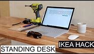 Build Floating Standing Desk Ikea Hack with HAMMARP Butcher Block Countertop