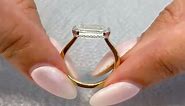 3.66 carat Emerald Cut Lab Diamond Bezel Set Ring