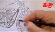 How to Draw Harley-Davidson Motorcycle , satisfying step by step video