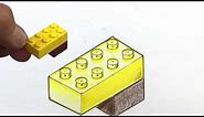 How To Draw A LEGO Brick.