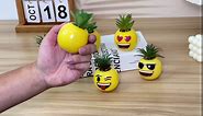 HEYO-YEPY 6PCS Cute Emoji Artificial Plant Office Decor for Women and Men, Funny Desk Plant Decor for Office and Home, Potted Small Fake Plants for Indoor Decoration