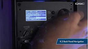 K.2 Series Loudspeaker Menu Navigation