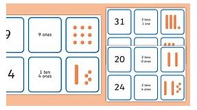 Place Value to 50 Tens and Ones Dienes Matching Cards