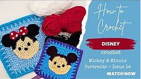 How to crochet Hachette Disney Crochet Square 14 - Mickey & Minnie Portrait Squares