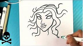medusa how to draw scary art