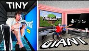 We Built Tiny vs GIANT Gaming Rooms!