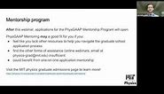 PhysGAAP Webinar October 2022: Webinar for Prospective Applicants to MIT Physics Graduate Program