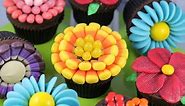 Easy Flower Cupcakes - Candy Flowers w/ NO Fancy cutters! | My Cupcake Addiction