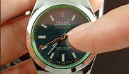 Rolex Milgauss Z-Blue Dial Green Crystal Steel Mens Watch 116400GV | SwissWatchExpo
