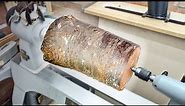 Grinding for FUN - A CHERRY LOG woodturning experiment