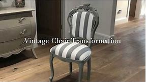Upcycling a vintage chair. Chalk paint and reupholstery.