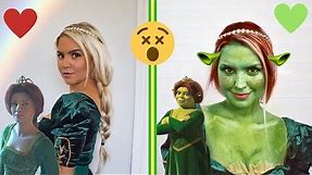 Princess Fiona Halloween Costume Makeup Transformation - Princess and Ogre Fiona Cosplay