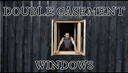 Hand made double insulated wooden casement windows for our timber frame.