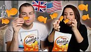 British Try American GOLDFISH SNACKS for the First Time!