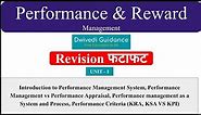1 | Performance & Reward Management | Performance Management, Performance Appraisal, KPI, KSA, KRA