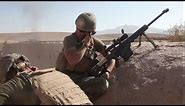 Marine sniper engages enemy with Barrett M107 .50 cal rifle