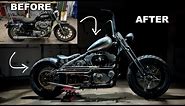 Harley Davidson Sportster to Hardtail Bobber Fabrication Build in 20 Minutes