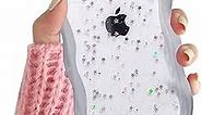 Aitipy Compatible iPhone 11 Case, Curly Wave Edge, Cute Transparent Bling Glitter Star Design, Soft TPU Shockproof Protective Case for Women and Girls (Clear)