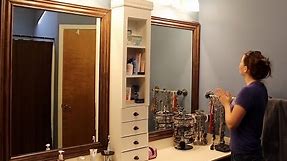Bathroom Mirror Makeover - Framing a Mirror and Adding Storage