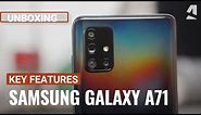Samsung Galaxy A71 unboxing and key features