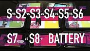 Samsung Galaxy S vs S2 vs S3 vs S4 vs S5 vs S6 vs S7 Edge vs S8+ / PART 2 - Battery Test