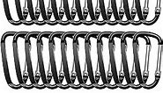 XIECHANEE 2.4" 24pcs Small Carabiner Clip Keychain, Aluminum D Ring Shape Clips with Keyring Keychain Hook