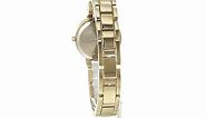 Armitron Women's Genuine Diamond Dial Gold-Tone and White Ceramic Bracelet Watch, 75\/5532WTGP