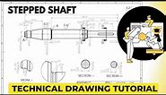 Technical Drawing Tutorial | Shaft | Detail Drawing | Mechanical Drawing | Solidworks Drawing