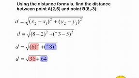 Using The Distance Formula Or Pythagorean Theorem To Find The Distance Between Two Points
