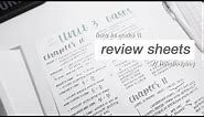 how to make review sheets
