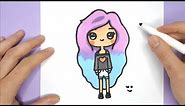 How to Draw a cute tumblr girl - Easy Drawing Tutorial - Happy Drawings