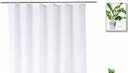 Extra Long Shower Curtain Liner 80 Inches Long, Heavy Duty Water Repellent Polyester Bathroom Fabric Shower Curtains for Spa and Hotel Quality, Machine Washable, 72 x 80 Inch, White