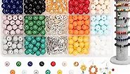 XAHUAYUAN 260Pcs Crystal Glass Beads for Jewelry Making Kit for Adults, 13 Colors 8mm Natural Healing Beads Kit for DIY Bracelets Earrings Necklace, Gemstone Beading & Jewelry Making Supplies