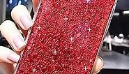 Winzizo for iPhone 11 Case Glitter Sparkle Bling Women Girls Cases Cute Rubber Slim Soft TPU Shockproof Drop Phone Protective Cover 6.1 inch (Red)