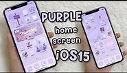 iOS15 Aesthetic Home Screen ~ Pastel Purple💜