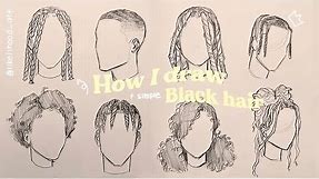 ✏️How I draw black hairstyles (simple) 🌱