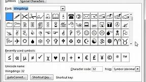 Insert a Symbol or Special Character in Word