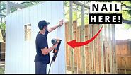 How to Install Shed Siding (T1-11 and LP SmartSide Panel Installation)