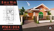 SMALL HOUSE PLAN 8 x 10 M (80 sq.m.) | House Design #4
