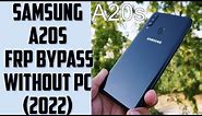 A20s frp bypass 2022 || Samsung A20s google account unlock (without pc)