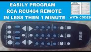 How to Program RCA RCU404 Universal Remote to TV,DVD,VCR & Cable Box