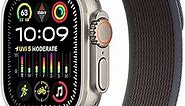 Apple Watch Ultra 2 [GPS + Cellular 49mm] Smartwatch with Rugged Titanium Case & Blue/Black Trail Loop M/L. Fitness Tracker, Precision GPS, Action Button, Extra-Long Battery Life, Carbon Neutral