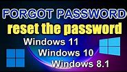 HOW TO RESET Administrator PASSWORD and Unlock Computer in Windows 11,10,8.1 Without Programs