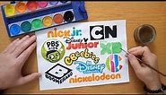 TOP 10 TV networks for kids - Logo Drawing - nick jr., Disney Junior, PBS Kids, Cbeebies ...etc
