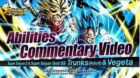 DRAGON BALL LEGENDS LL Super Saiyan 2 & Super Saiyan God SS Trunks (Adult) & Vegeta Abilities Video
