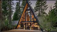 Contemporary A-frame Cabin With A Soaring Ceiling And Huge Windows