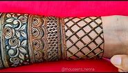 Latest Beautiful Elbow Length Bridal Henna Tutorial / Learn Heavy Dulhan Mehndi Design Step By Step
